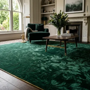 Emerald Forest Luxe – High-Density Plush Velvet Carpet