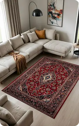 Red Color Custom Persian Rug