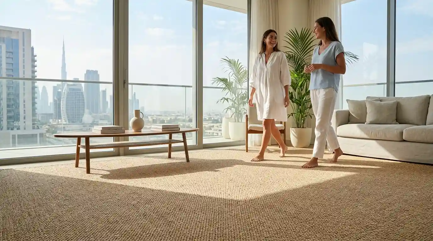 Natural Sisal Carpet Installed in a Luxurious Place