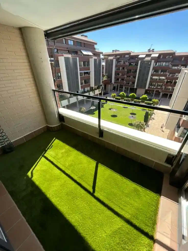 Grass Carpet Installed in Balcony