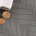 25 x 100 cm Grey-Striped Tufted Carpet Tile
