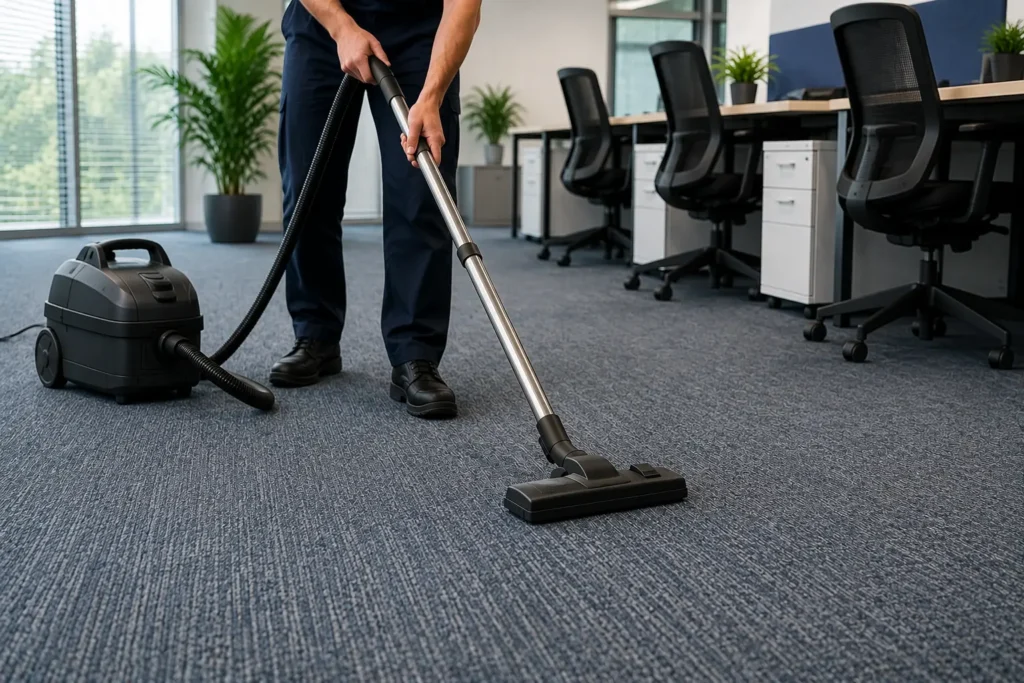 Vacuuming Office Carpet